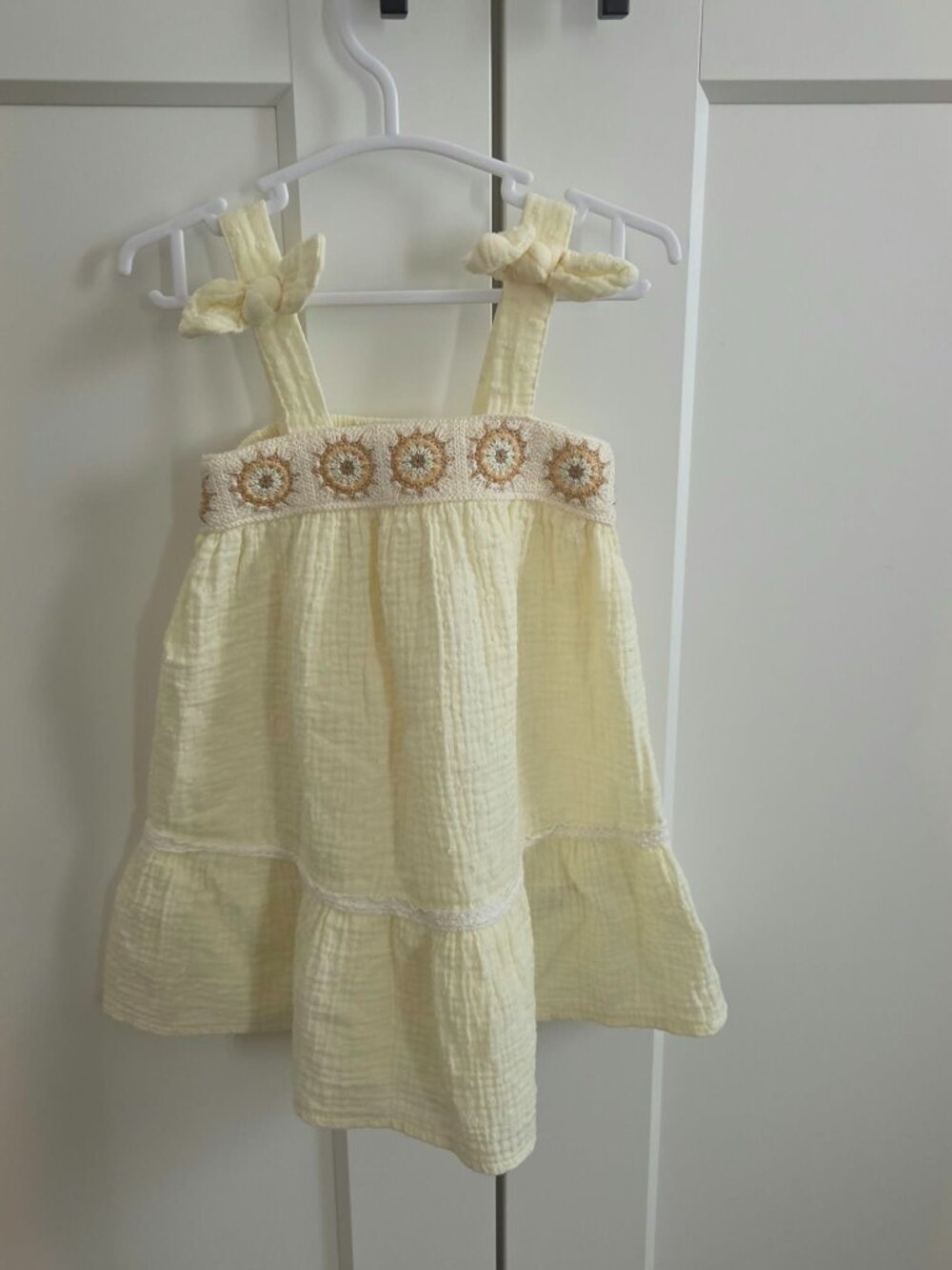 Rachel Zoe Baby Girls Yellow Gauze Crochet Boho Sun Dress - Size 18M